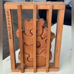 1970's Wildwood Safari Wooden Koala Bears Mom Baby in Cage Oakland, CA Vintage
